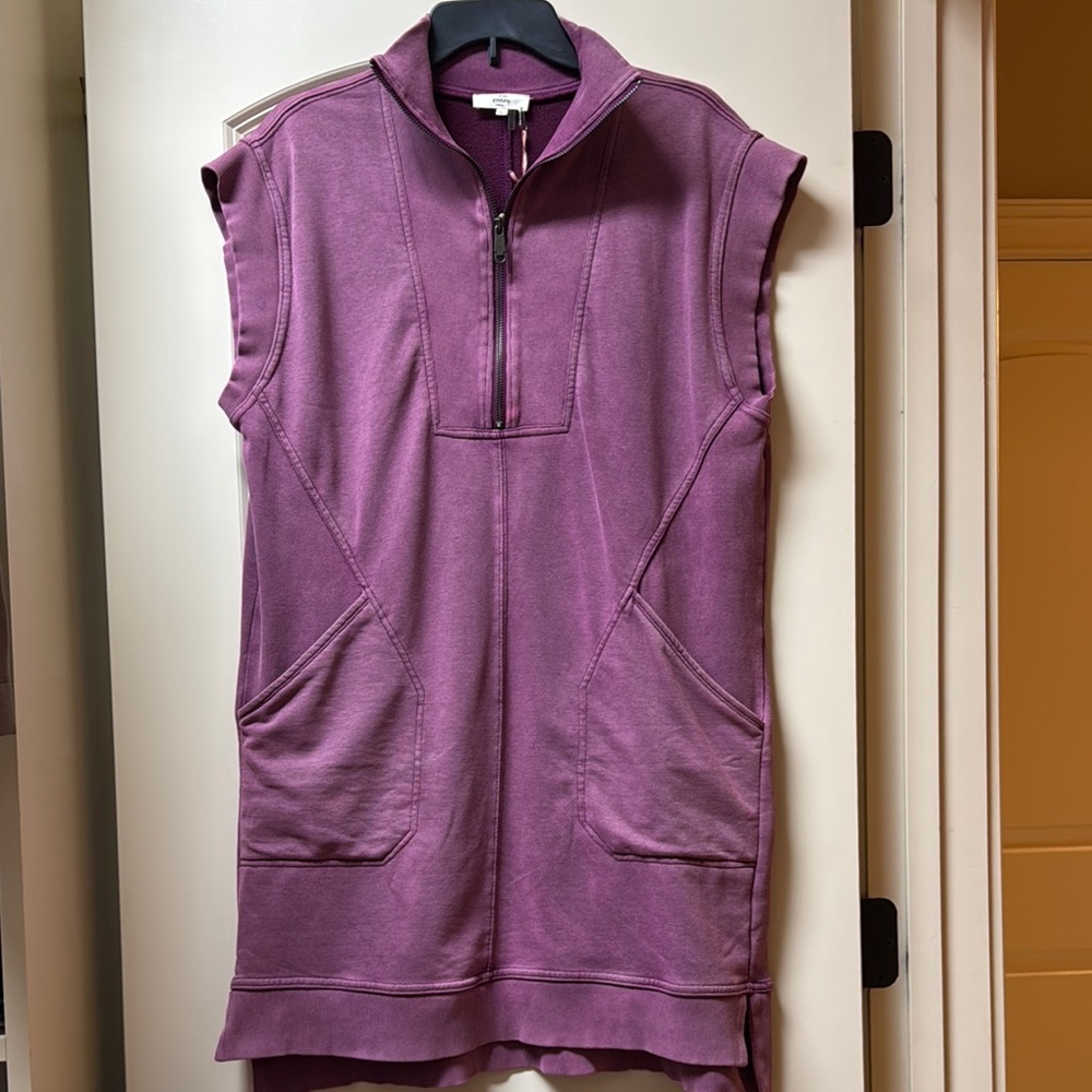 Entro Purple Sleeveless Hoodie Dress